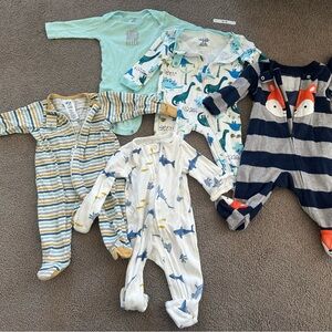 Baby Boy 0-3M Bundle – 5 Pieces | Sleepers & Onesies